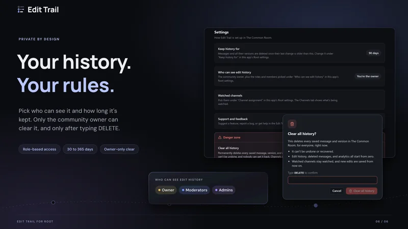 Your history. Your rules.
